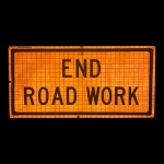 Roll Up Sign & Stand - 48" x 30" End Road Work Reflective Roll Up Traffic Sign